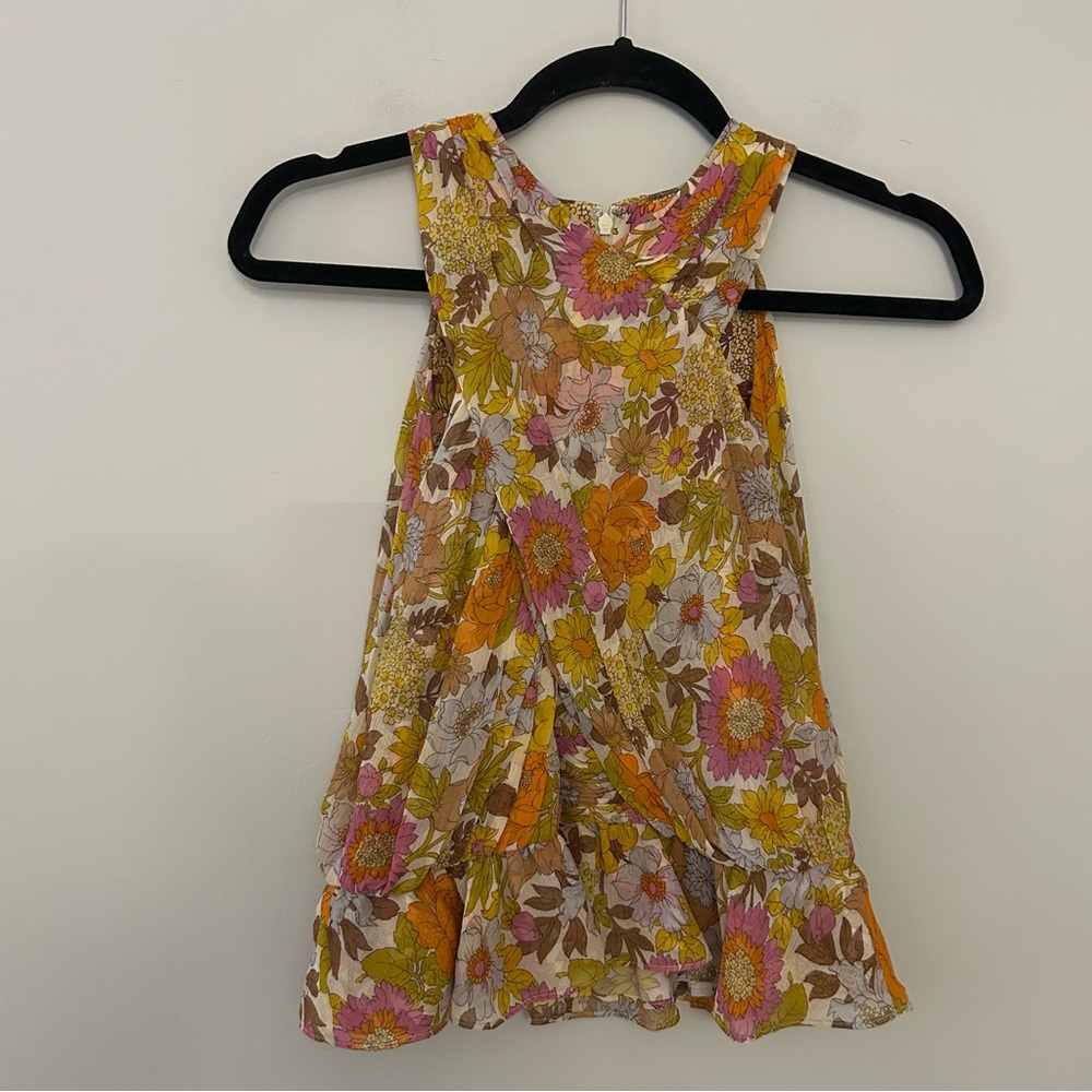 Veronica Beard Kailani Yellow Orange Boho Floral Silk Top - Picture 3 of 7